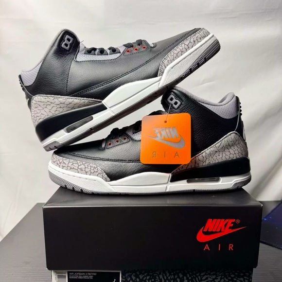 ⛹🏽🔥 Nike Air Jordan 3 Retro Black Cement ⛹🏽🔥
